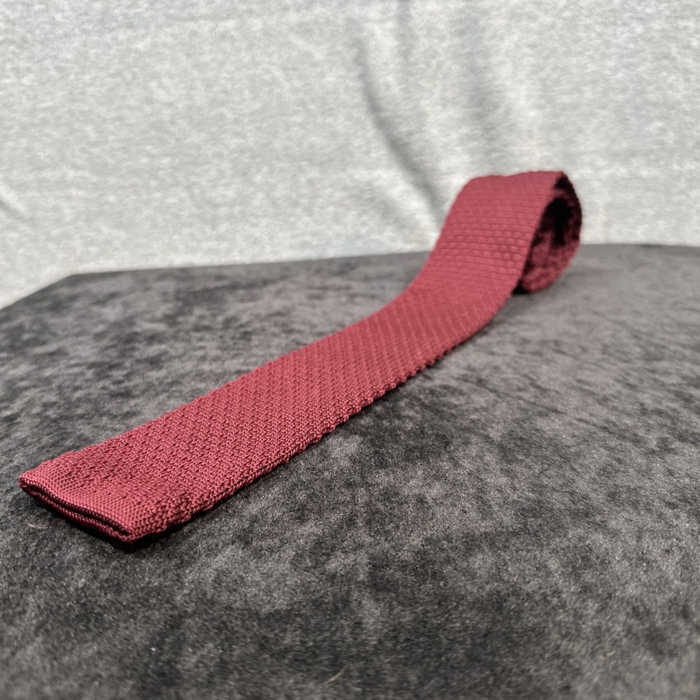 Grang Cia Dark Burgundy Square Woven Tie